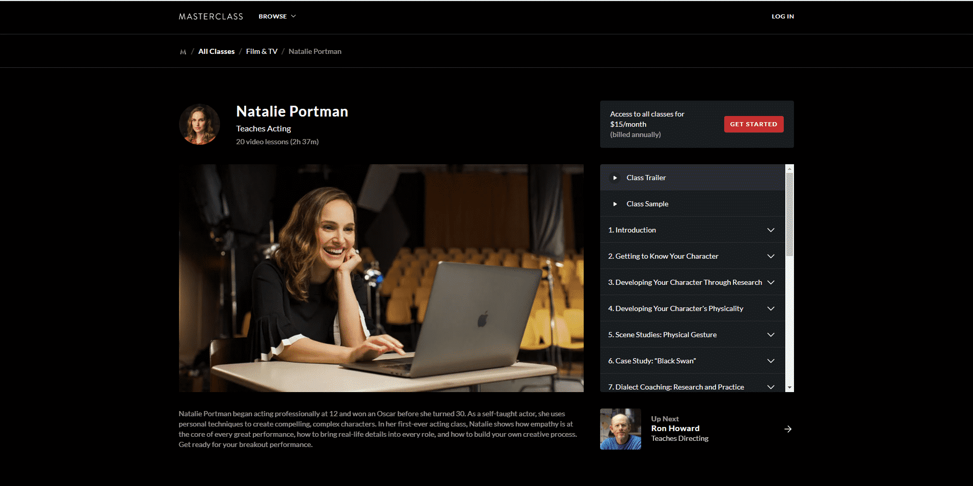 MasterClass Natalie Portman Acting Lessons for Beginners