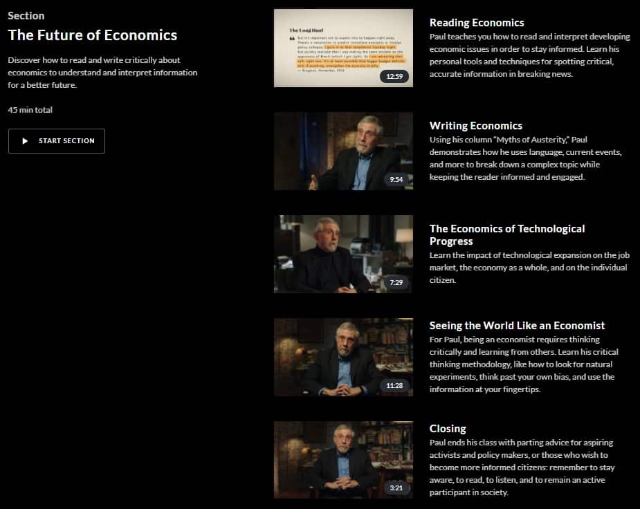 MasterClass Paul Krugman Future of Economics