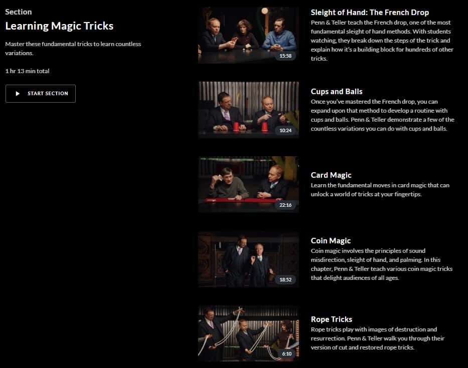 MasterClass Penn and Teller Learning Magic Tricks