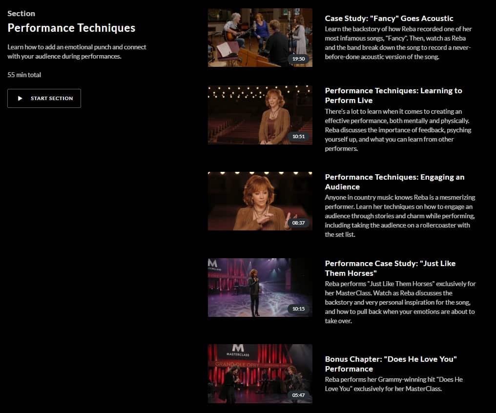 MasterClass Reba McEntire Techinques