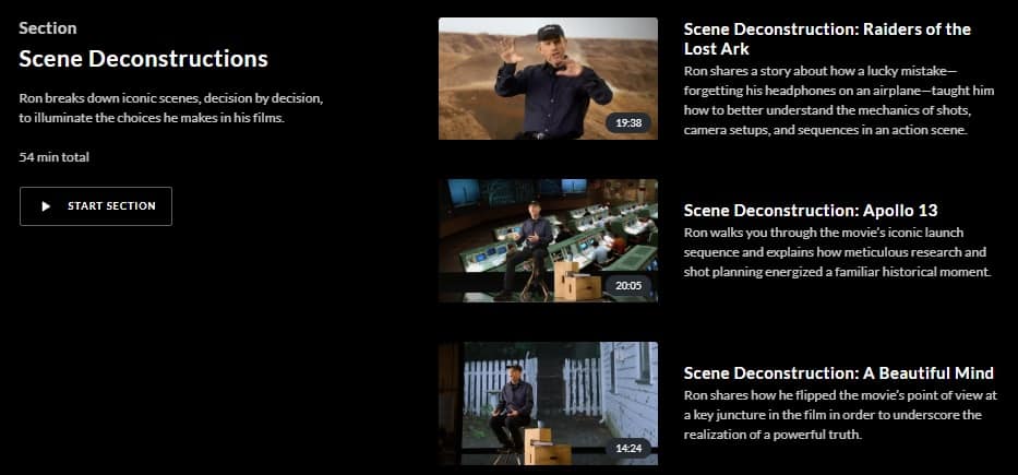 MasterClass Ron Howard Scene Deconstructions