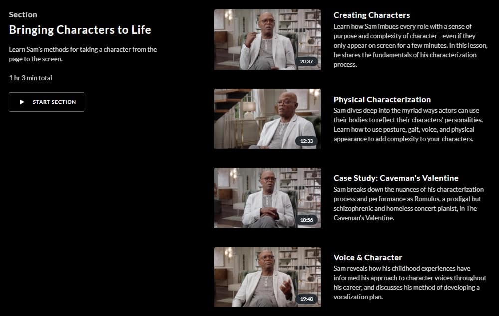 MasterClass Samuel L. Jackson Characters