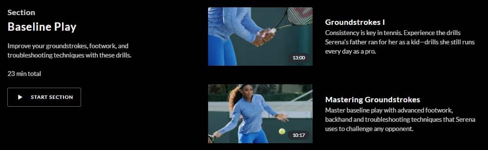 MasterClass Serena Williams Baseline Play