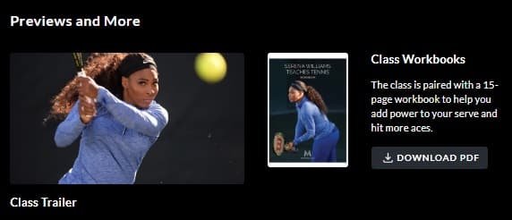 MasterClass Serena Williams Workbook