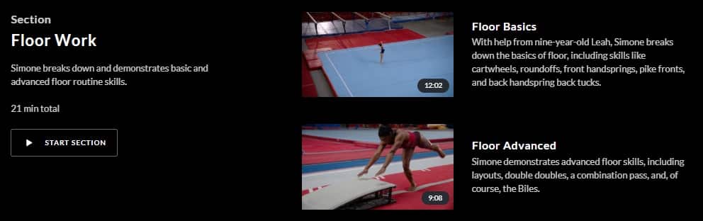 MasterClass Simone Biles Floor Work