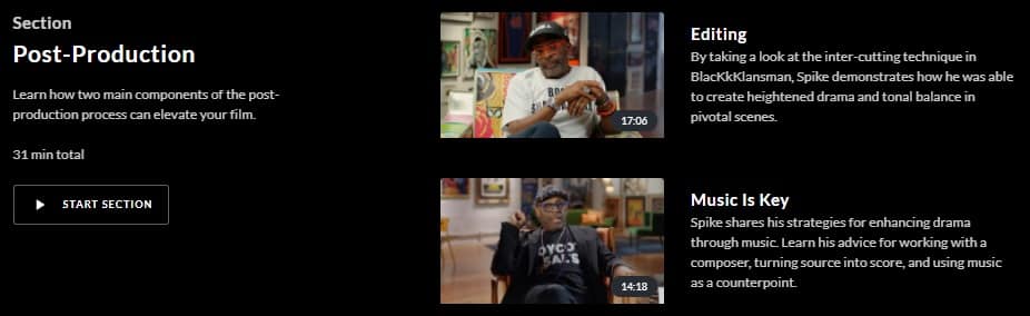 MasterClass Spike Lee Post-Production