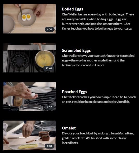 MasterClass Thomas Keller Eggs Cooking Techniques 2