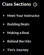 MasterClass Timbaland Class Sections