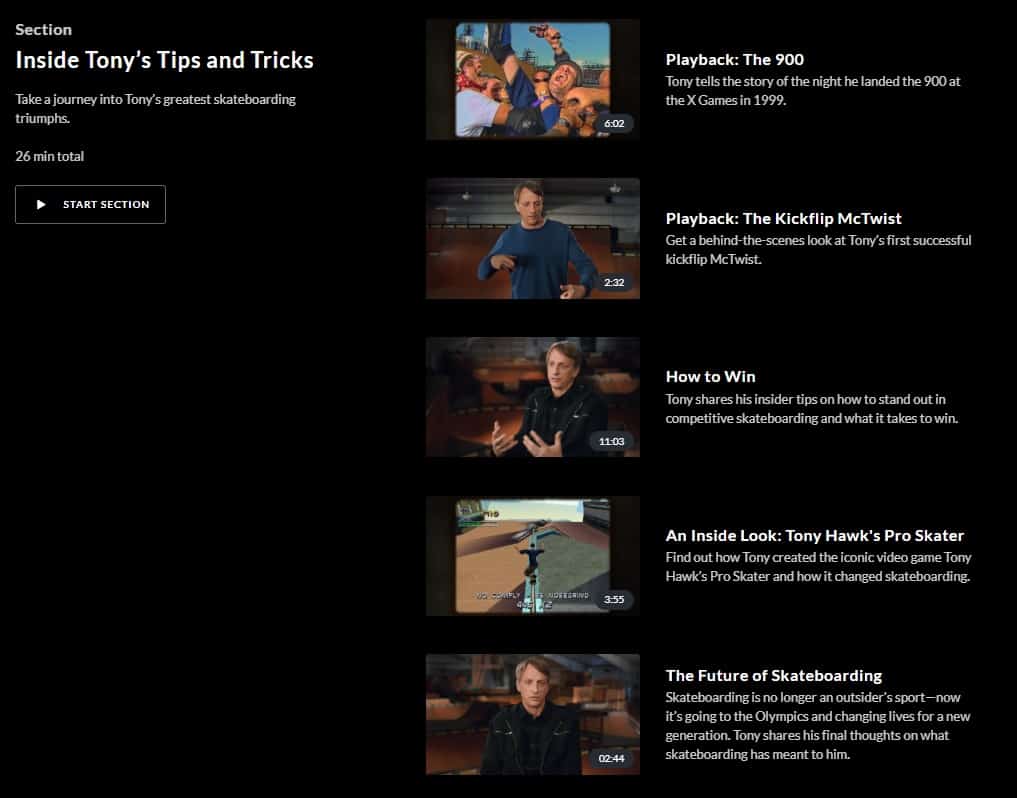 MasterClass Tony Hawk Skateboarding Tips and Tricks