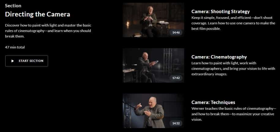 MasterClass Werner Herzog Directing the Camera