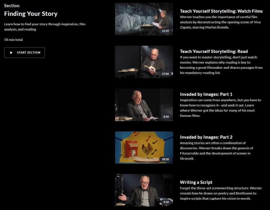 MasterClass Werner Herzog Finding Story