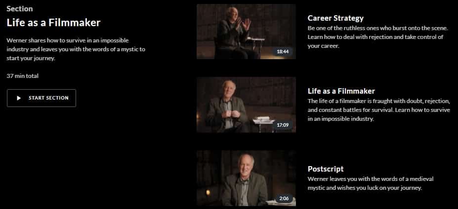 MasterClass Werner Herzog Life as a Filmmaker