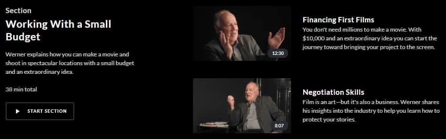 MasterClass Werner Herzog Working With a Small Budget