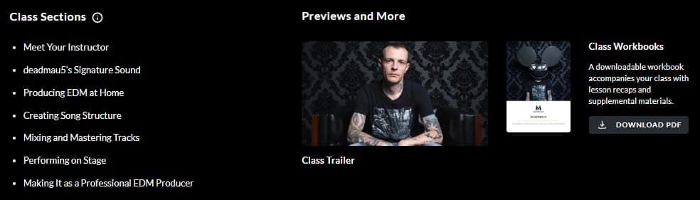 MasterClass deadmau5 Class Sections