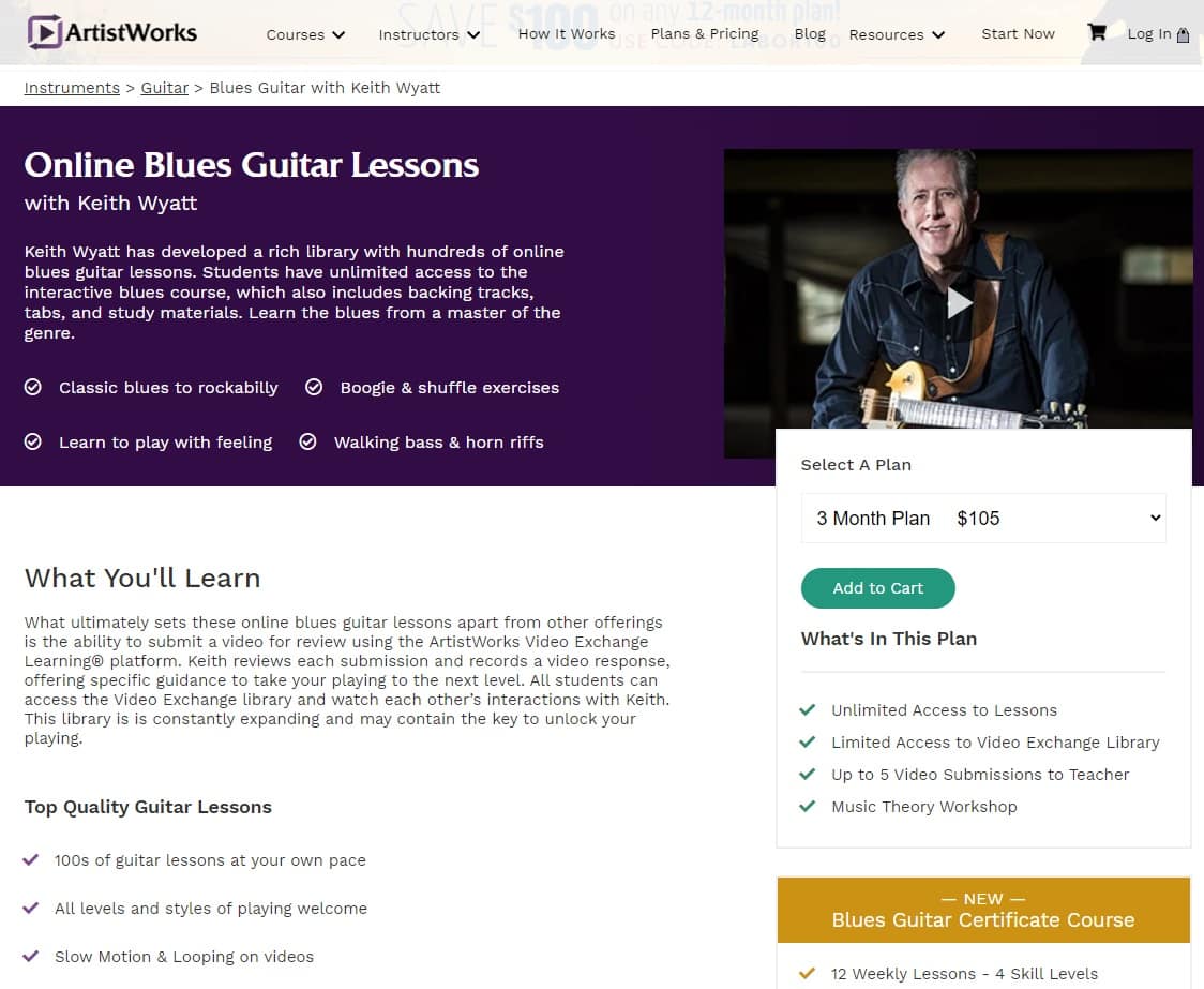 ArtistWorks Keith Wyatt Online Blues Guitar Lessons for Beginners