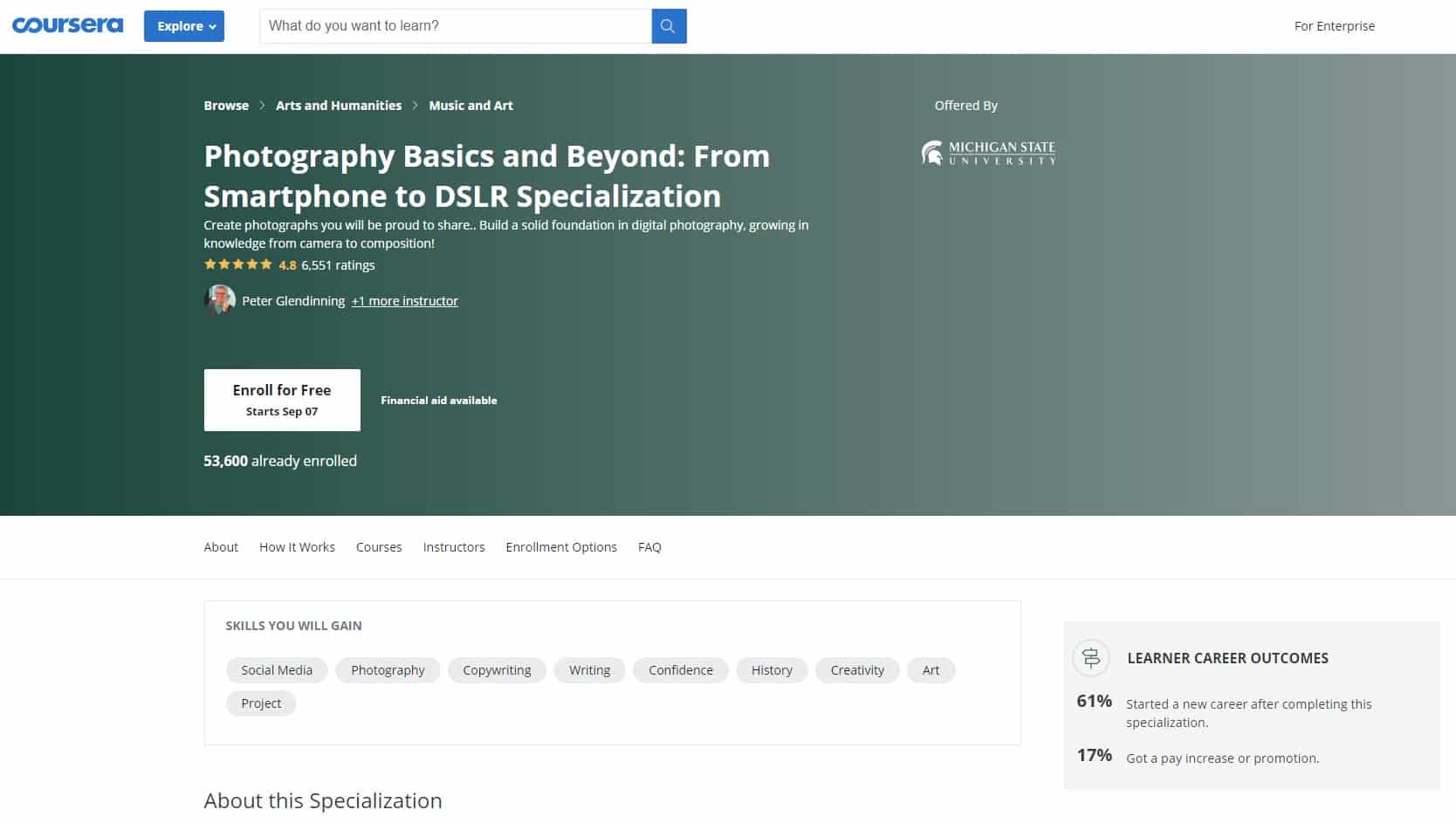 Coursera 1 Photography Lessons for Beginners