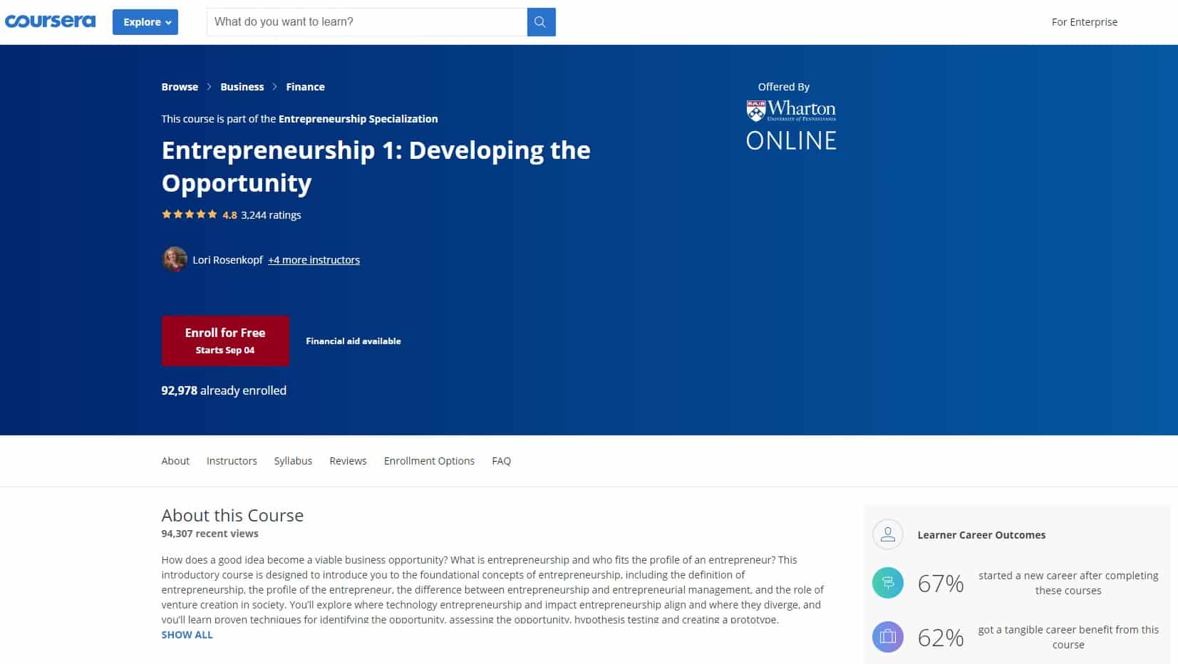 Coursera 2 Entrepreneurship Lessons for Beginners