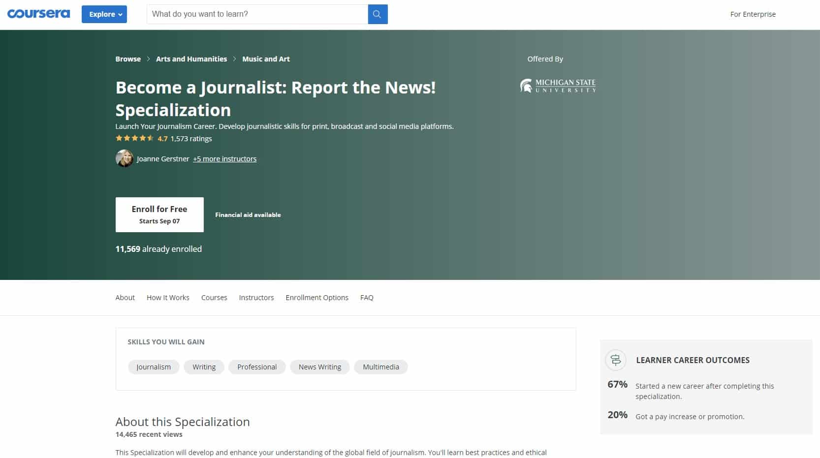 Coursera 2 Journalism Lessons for Beginners