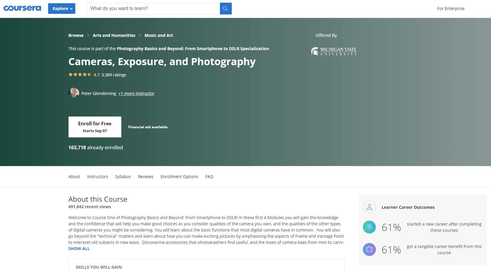 Coursera 2 Photography Lessons for Beginners