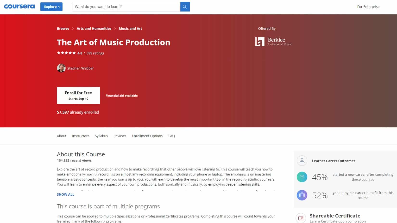 Coursera 4 Music Production Lessons for Beginners