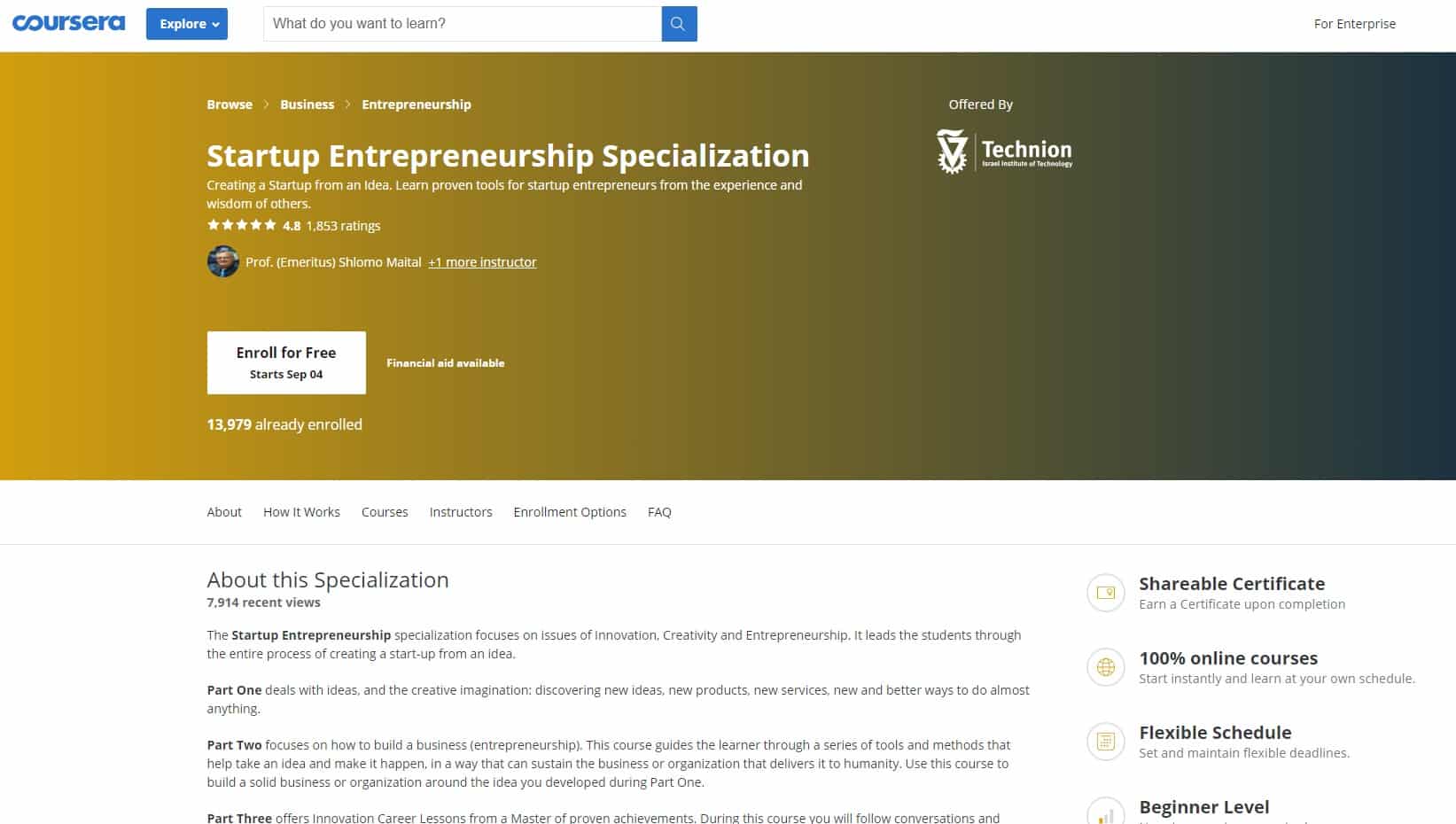 Coursera 5 Entrepreneurship Lessons for Beginners