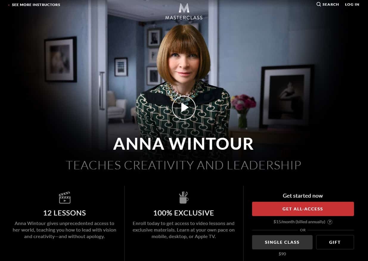 MasterClass Anna Wintour Creativity and Leadership Lessons for Beginners