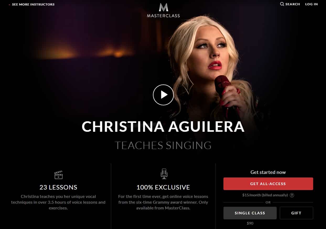 MasterClass Christina Aguilera Singing Lessons for Beginners