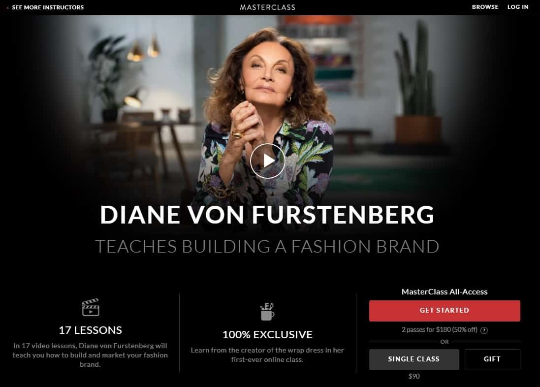 MasterClass Diane Von Furstenberg Building A Fashion Brand Lessons for Beginners