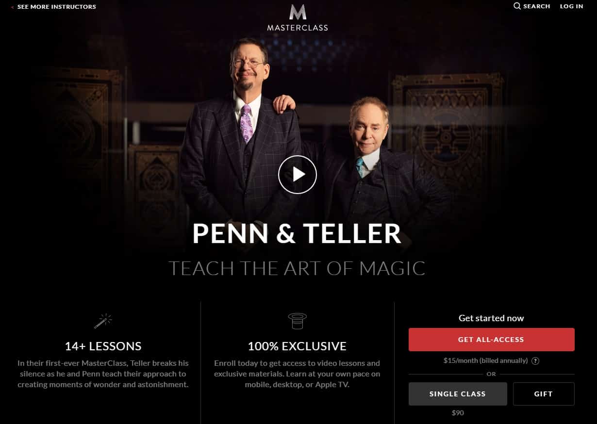 MasterClass Penn and Teller The Art Of Magic Lessons for Beginners