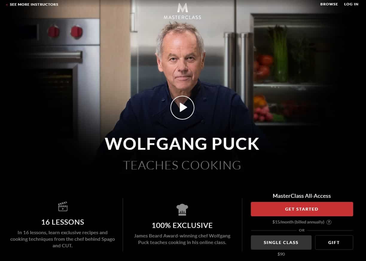 MasterClass Wolfgang Puck Cooking Lessons for Beginners