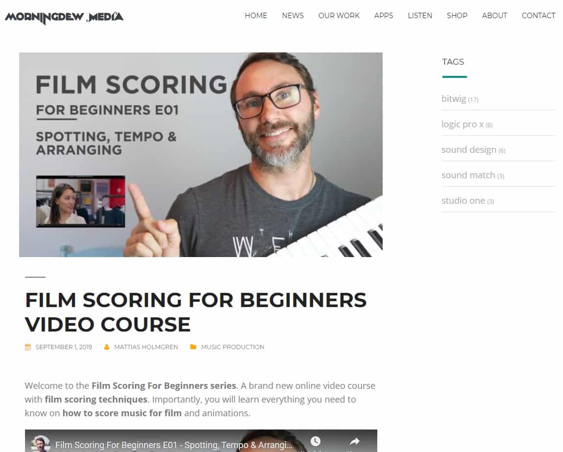 MorningDewMedia Film Scoring Lessons for Beginners