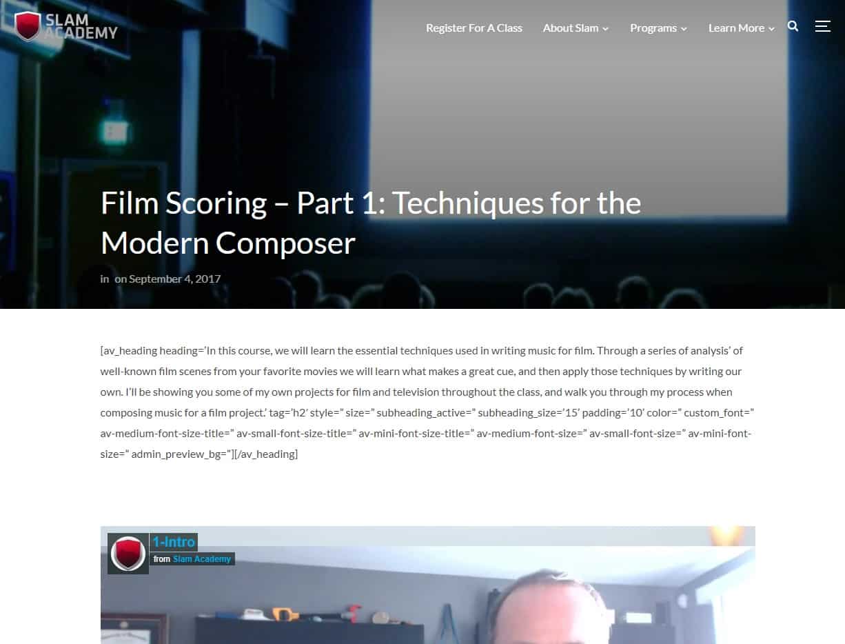 SlamAcademy Film Scoring Lessons for Beginners