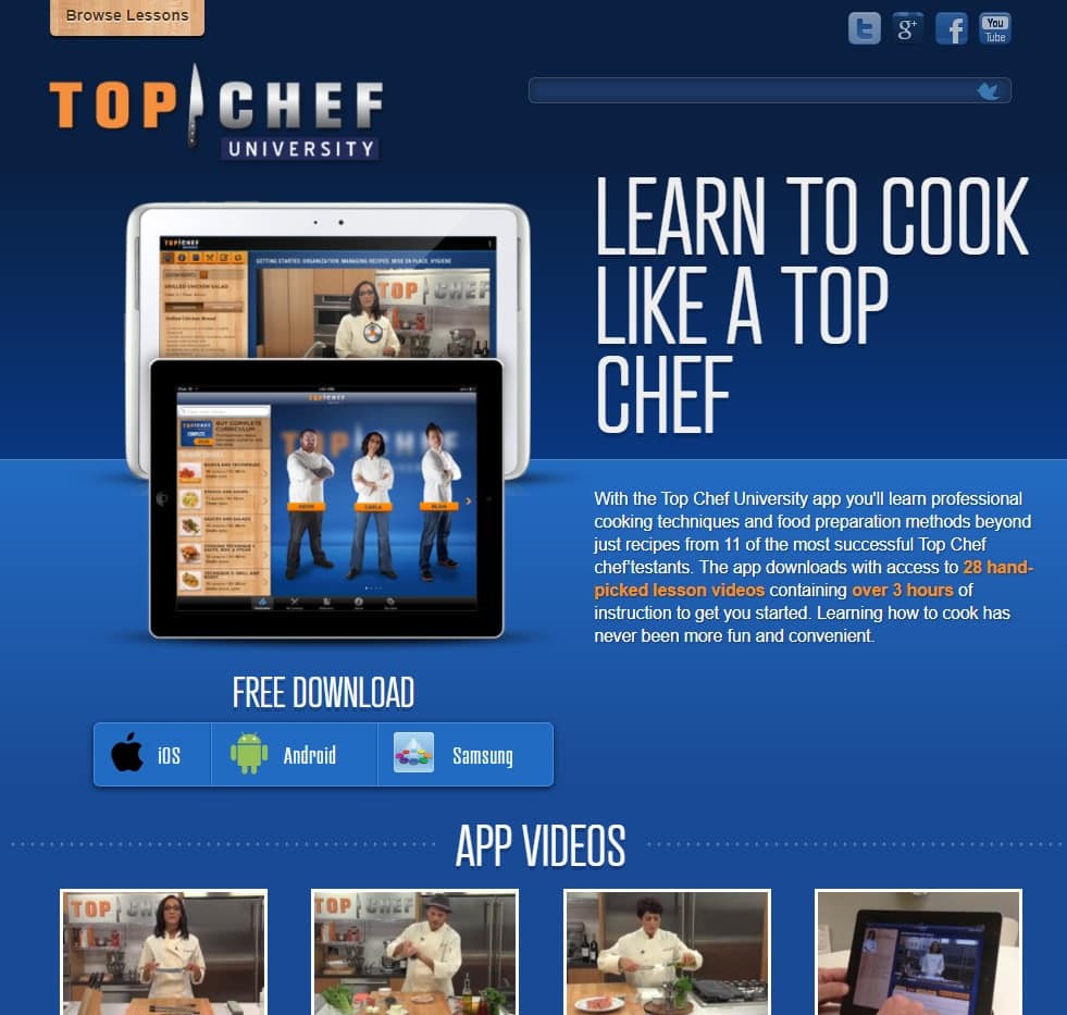 TopChefUniversityApp Cooking Lessons for Beginners