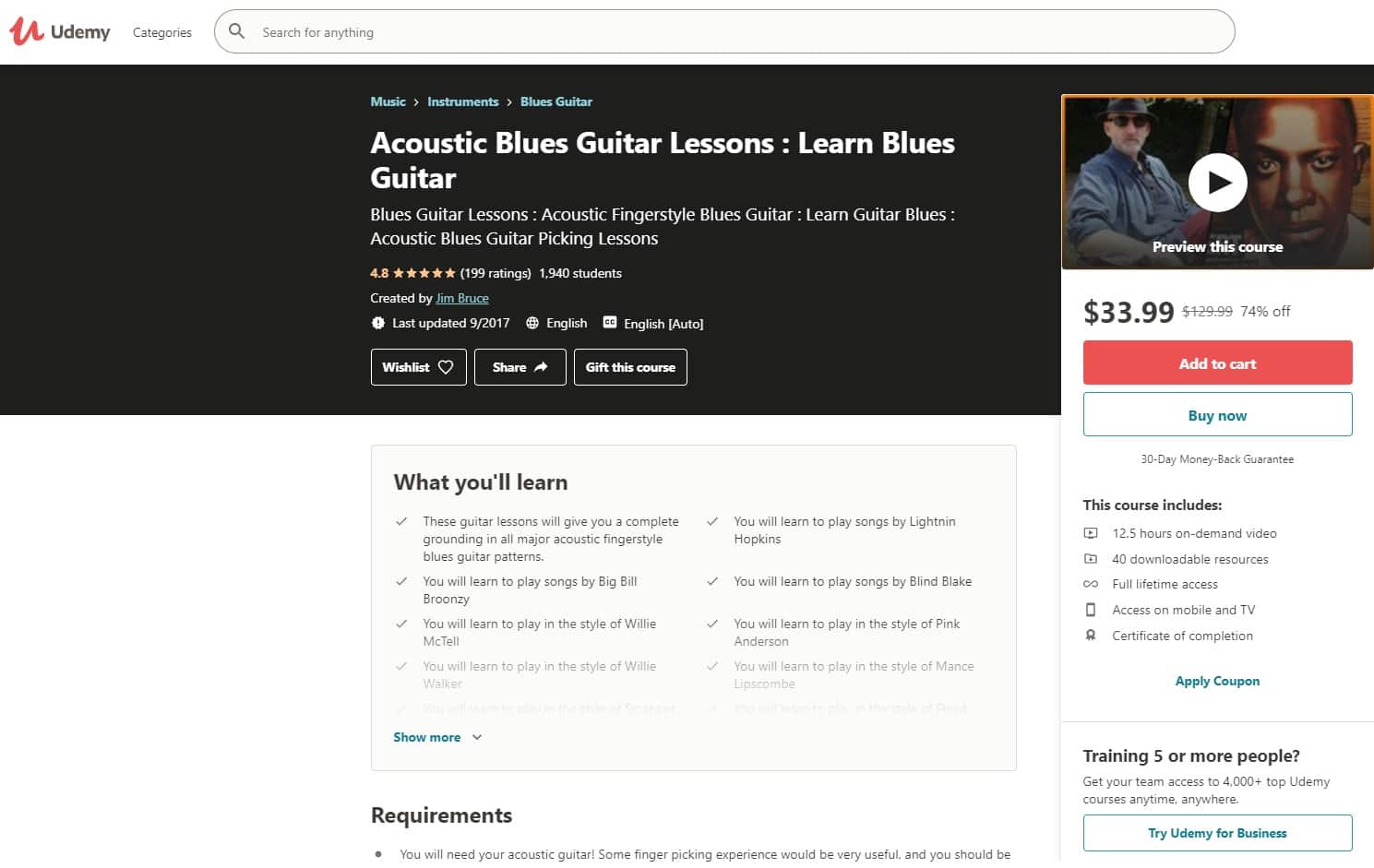 Udemy 1 Blues Guitar Lessons for Beginners