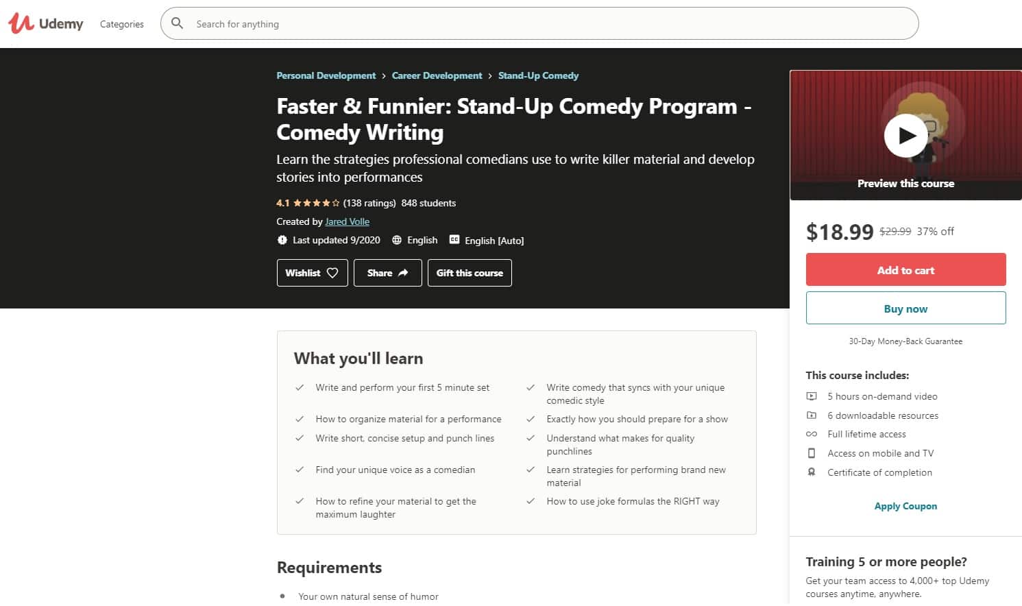 Udemy 1 Comedy Lessons for Beginners