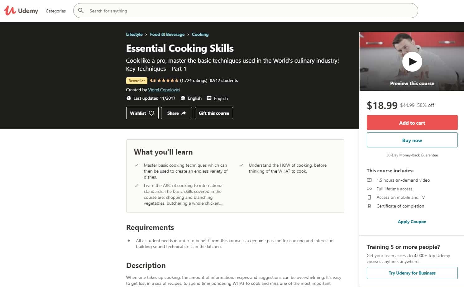 Udemy 1 Cooking Lessons for Beginners