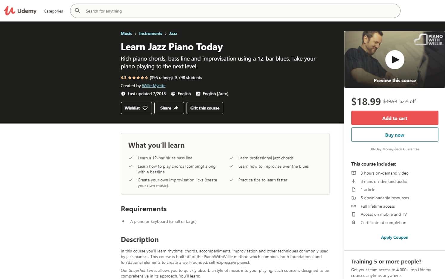 Udemy 1 Jazz Piano Lessons for Beginners