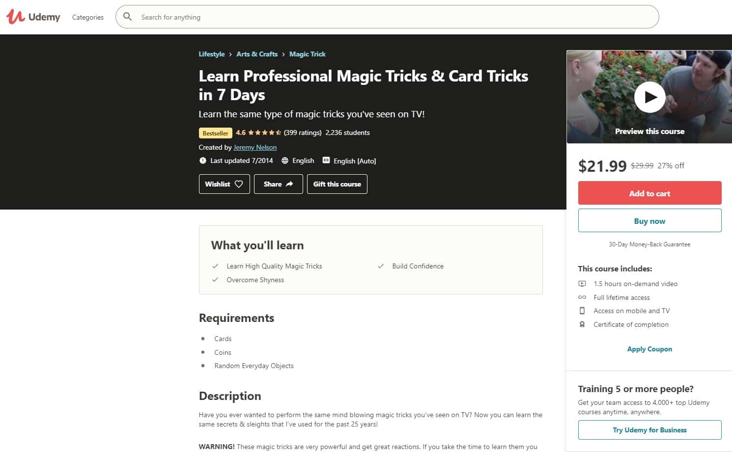 Udemy 1 Magic Lessons for Beginners