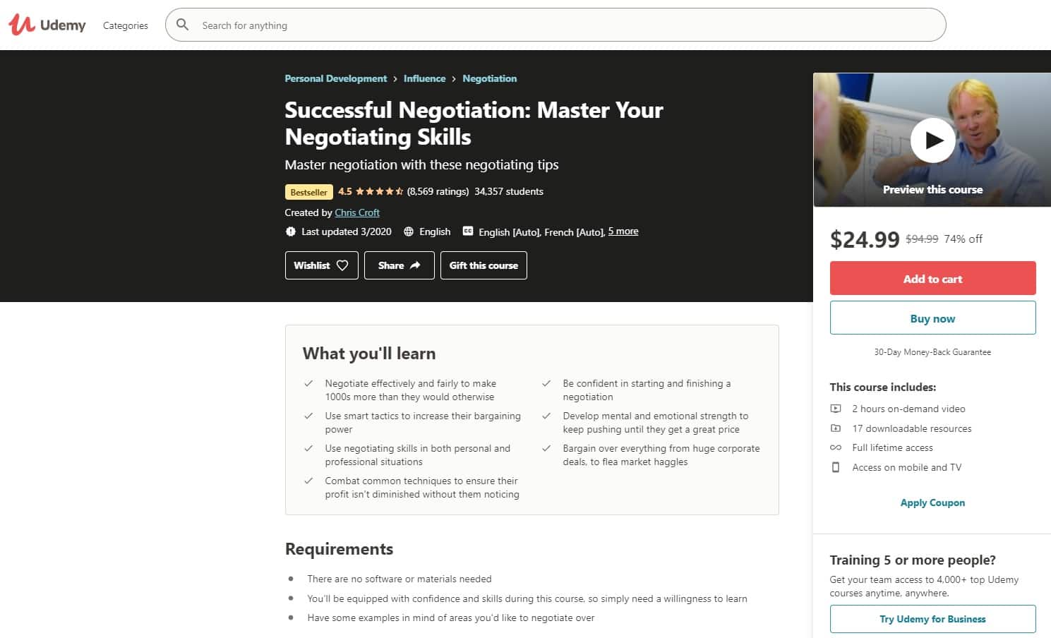 Udemy 1 Negotiation Lessons for Beginners