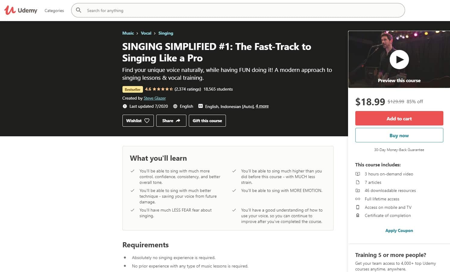 Udemy 1 Singing Lessons for Beginners