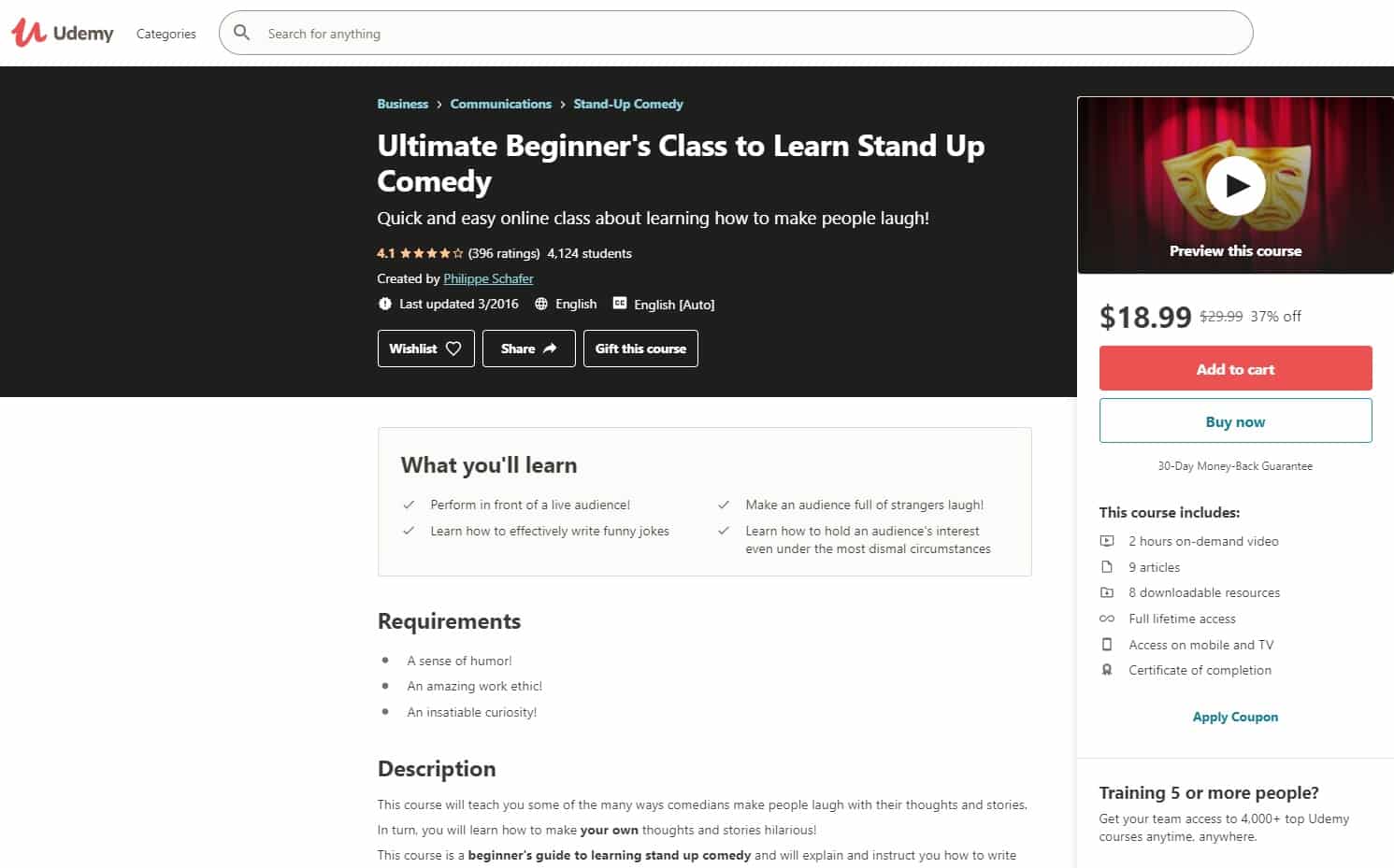 Udemy 2 Comedy Lessons for Beginners