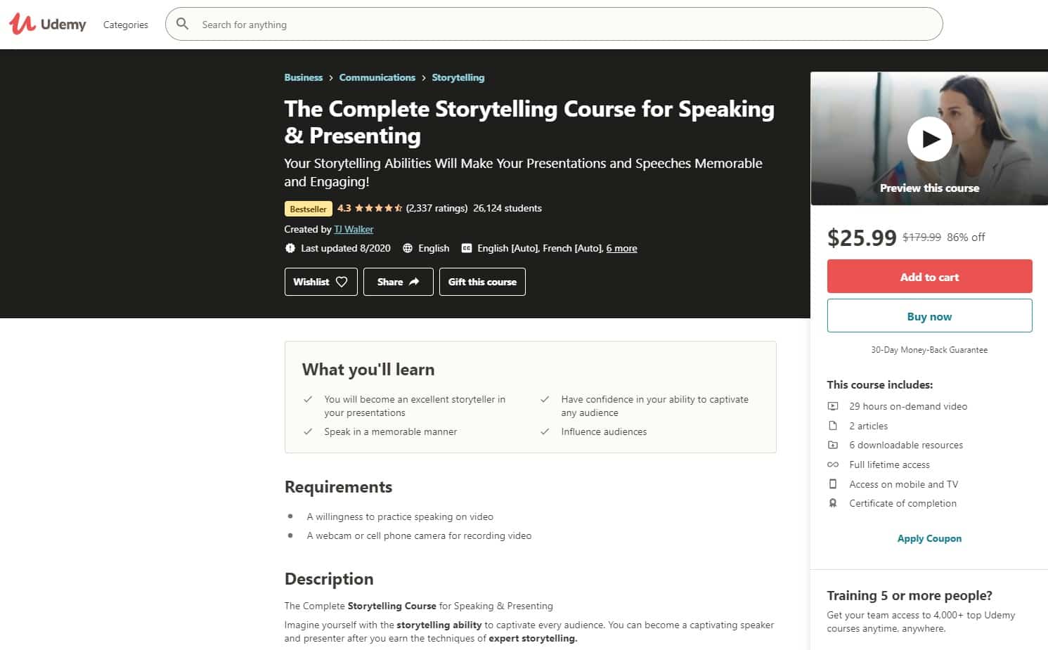 Udemy 2 Storytelling Lessons for Beginners