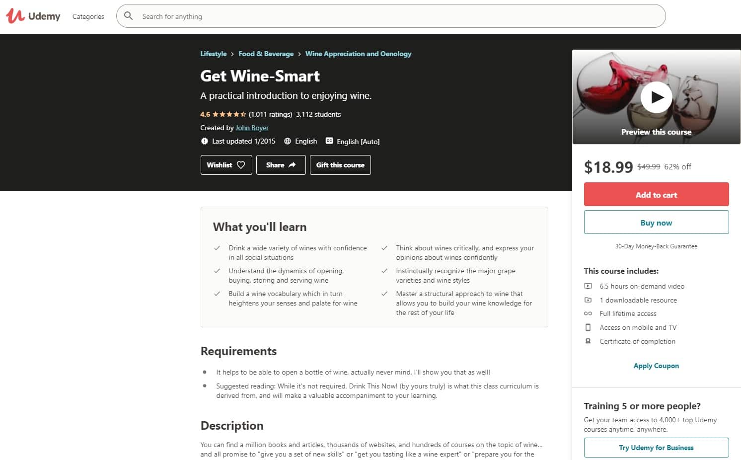 Udemy 2 Wine Appreciation Lessons for Beginners