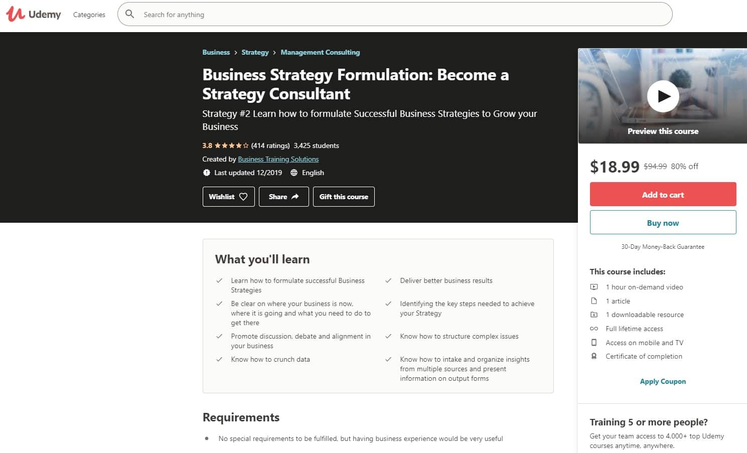 Udemy 3 Business Strategy Lessons for Beginners