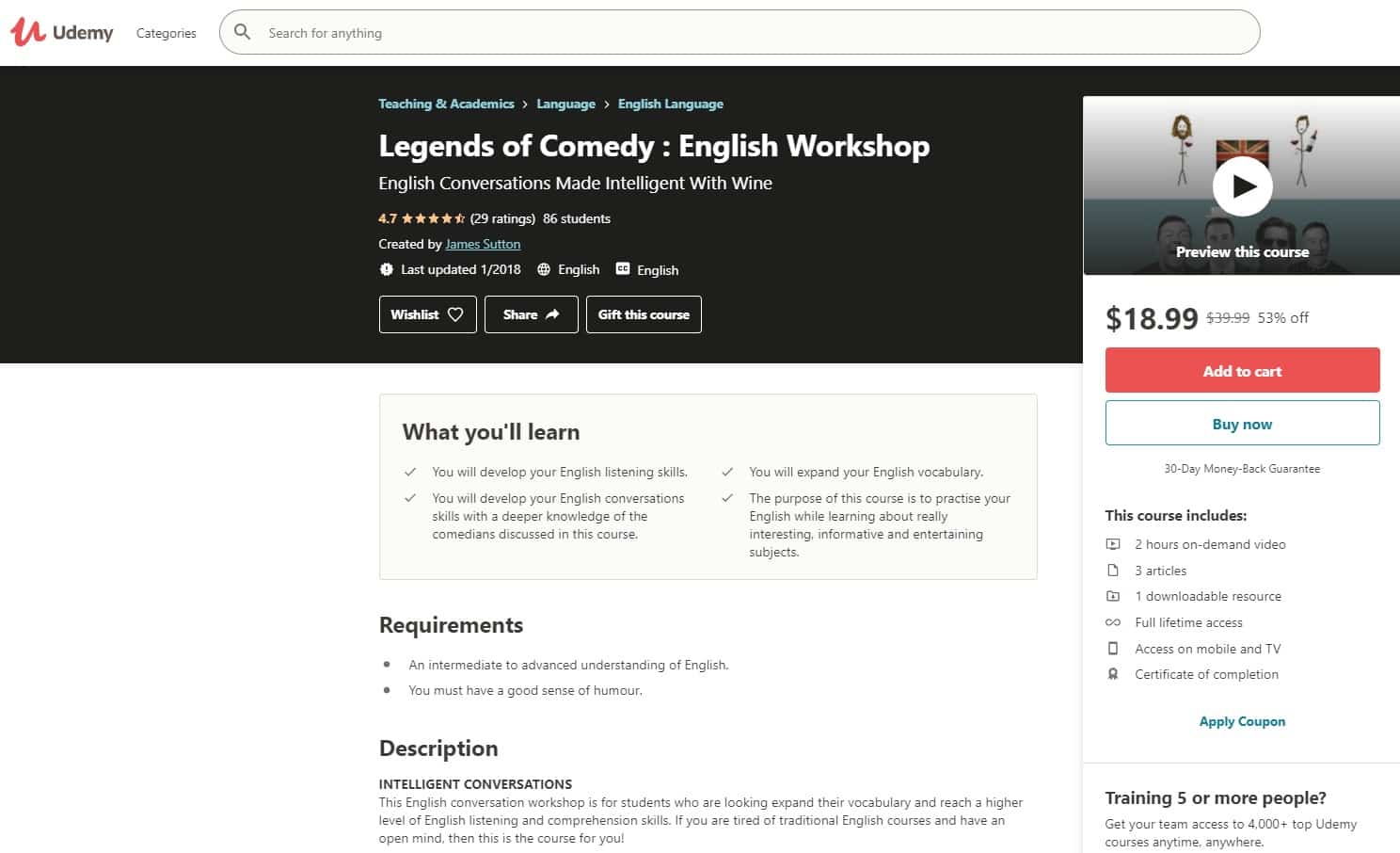 Udemy 3 Comedy Lessons for Beginners