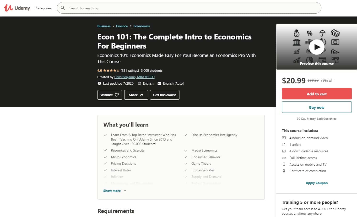 Udemy 3 Economics Lessons for Beginners