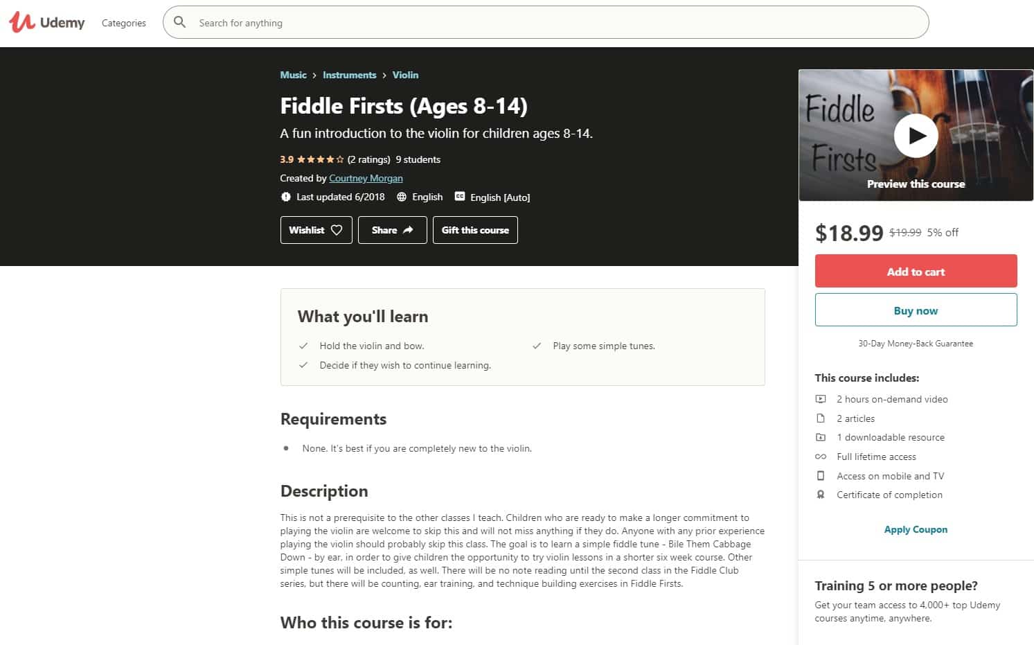 Udemy 3 Fiddle Lessons for Beginners