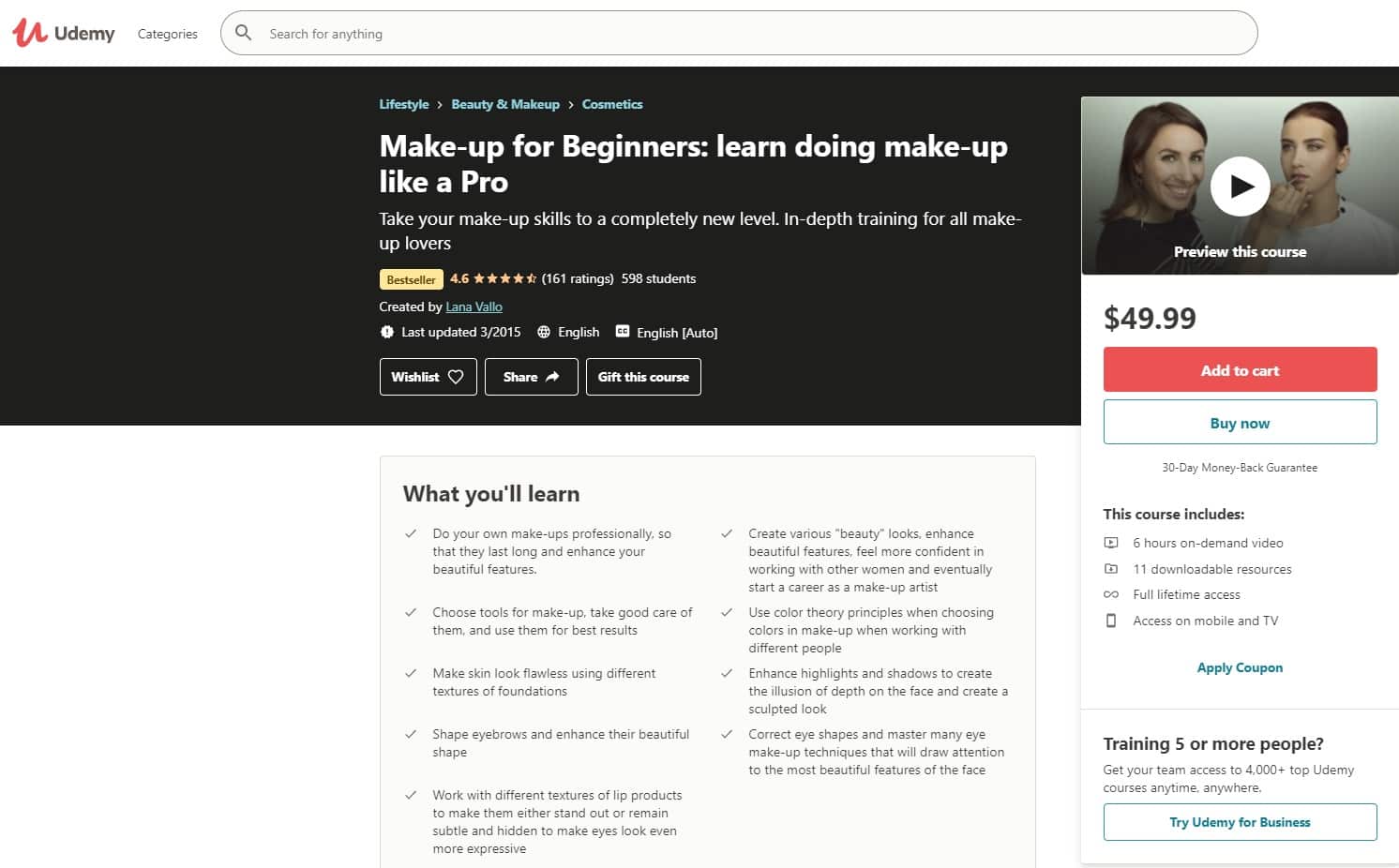 Udemy 3 Makeup and Beauty Lessons for Beginners