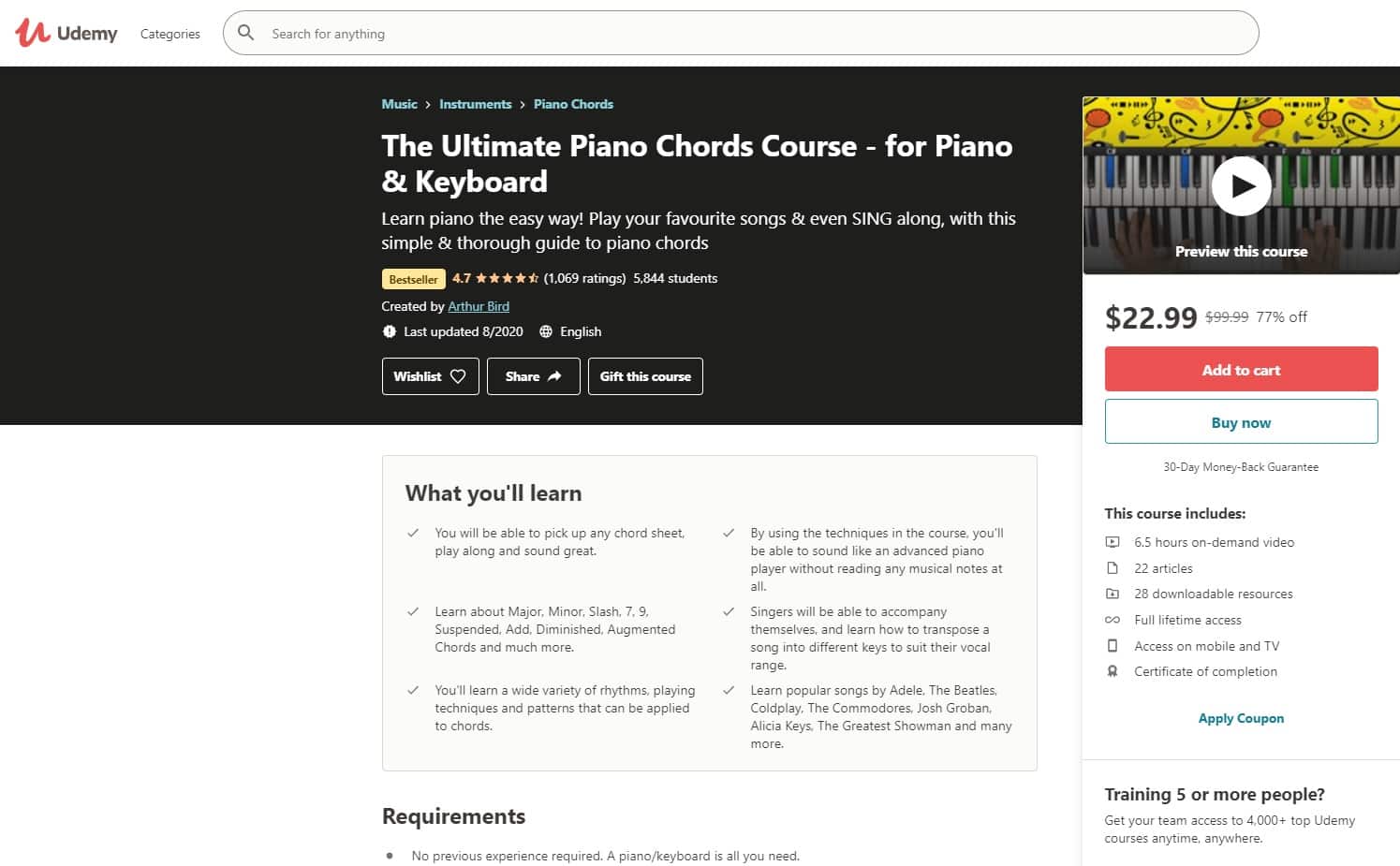 Udemy 3 Piano Lessons for Beginners