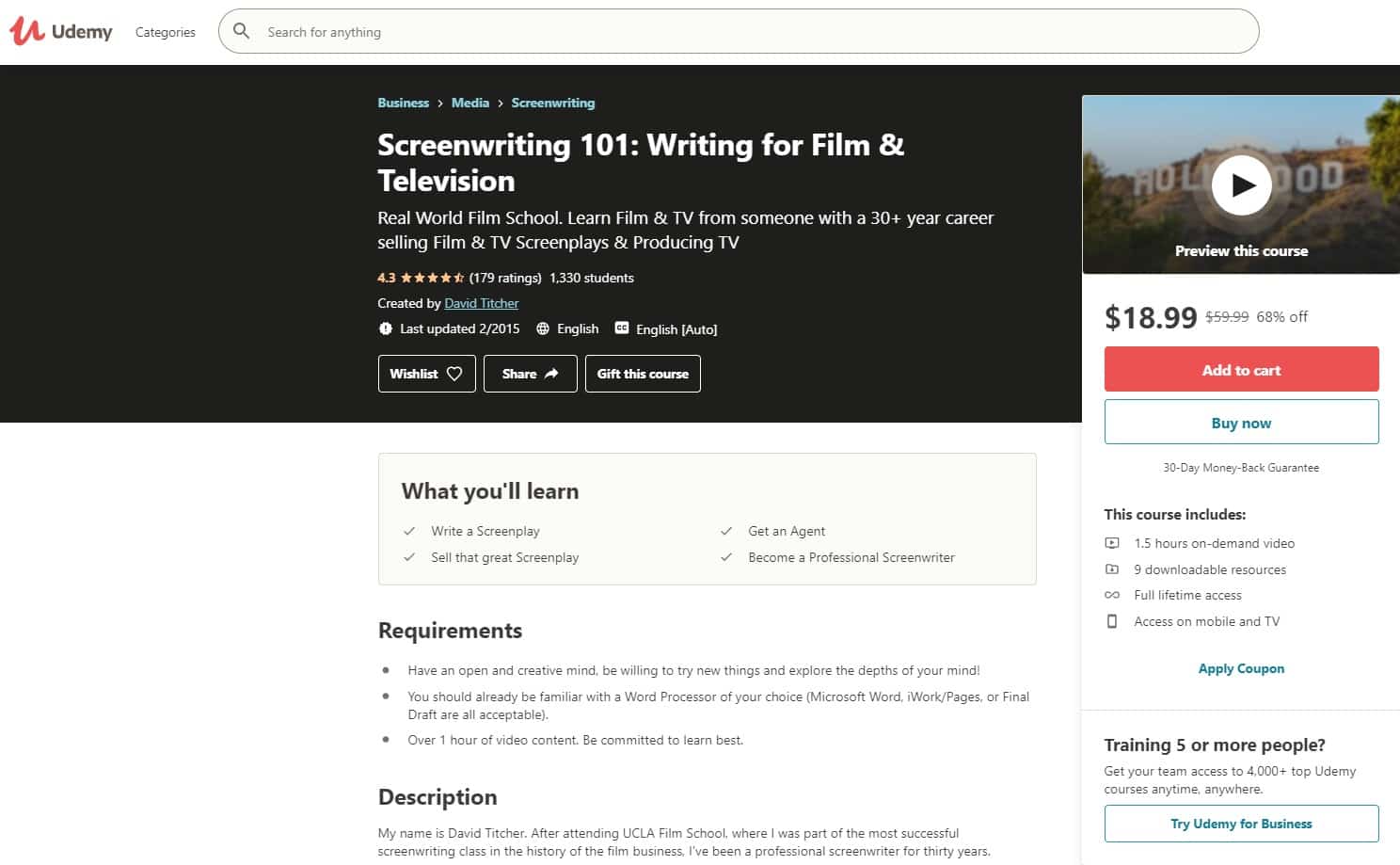 Udemy 3 Screenwriting Lessons for Beginners